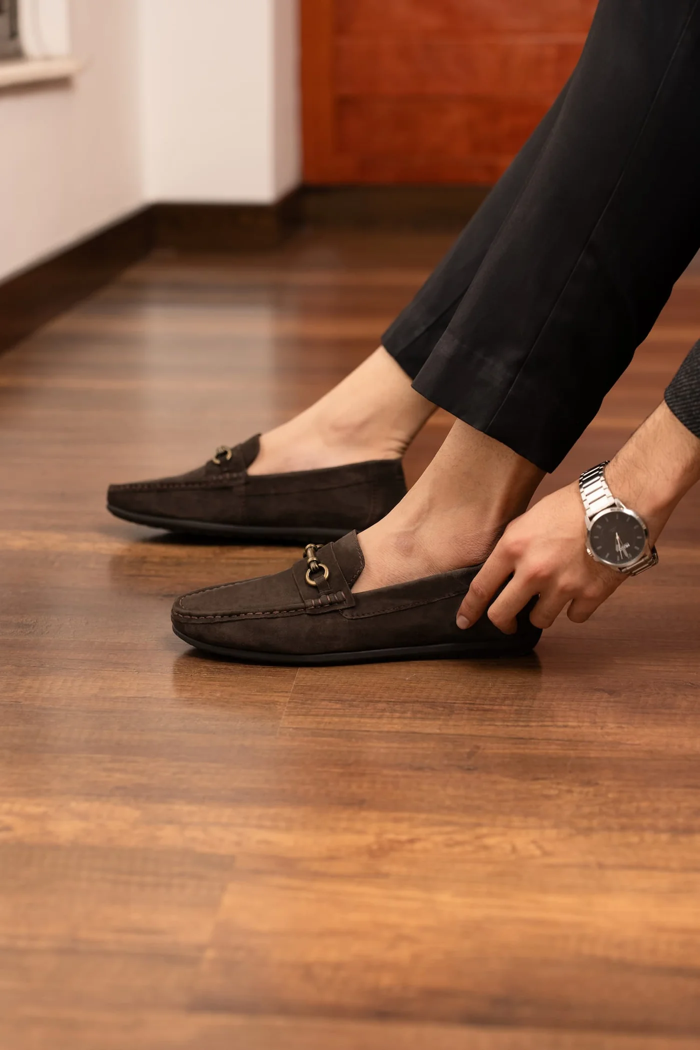bowman mens suede leather moccasin dark cocoa side view julke bowman mens suede leather moccasin dark cocoa side view julke