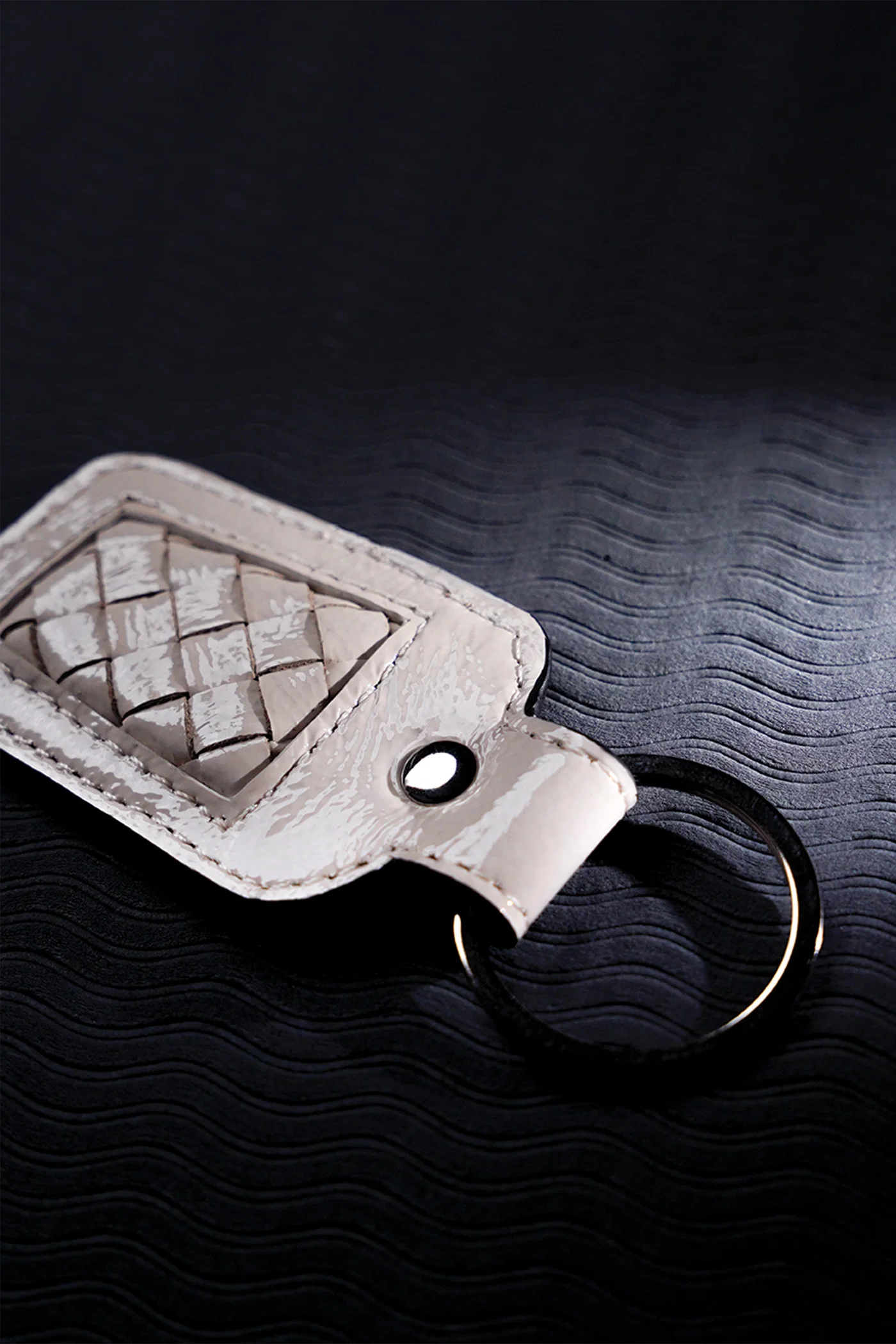 braided leather key chain ivory woven zoom view metal ring julke braided leather key chain ivory woven zoom view metal ring julke
