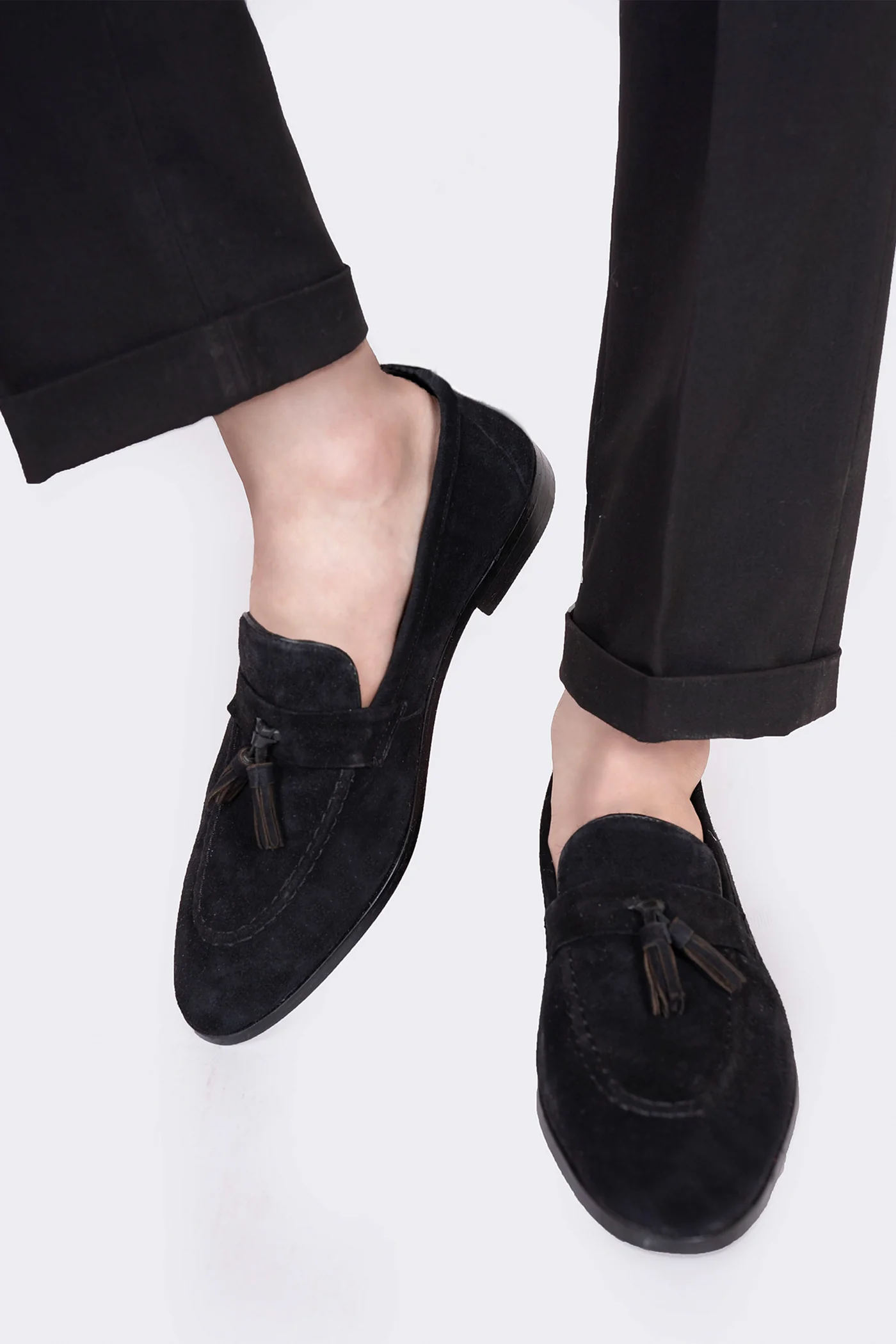 camelot mens leather suede slip on shoes black tassels front view julke camelot mens leather suede slip on shoes black tassels front view julke