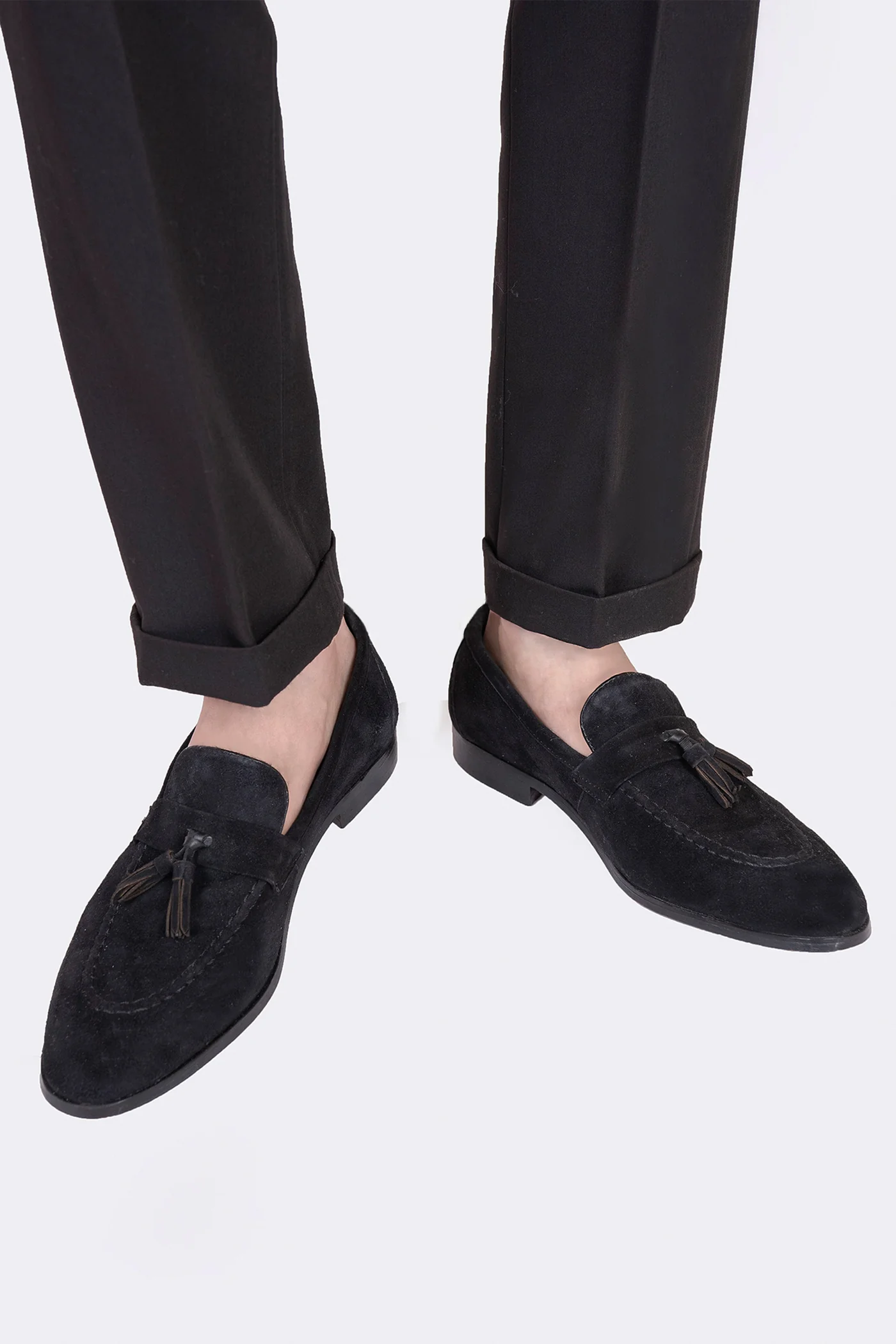 camelot mens leather suede slip on shoes black tassels three quarter view julke camelot mens leather suede slip on shoes black tassels three quarter view julke