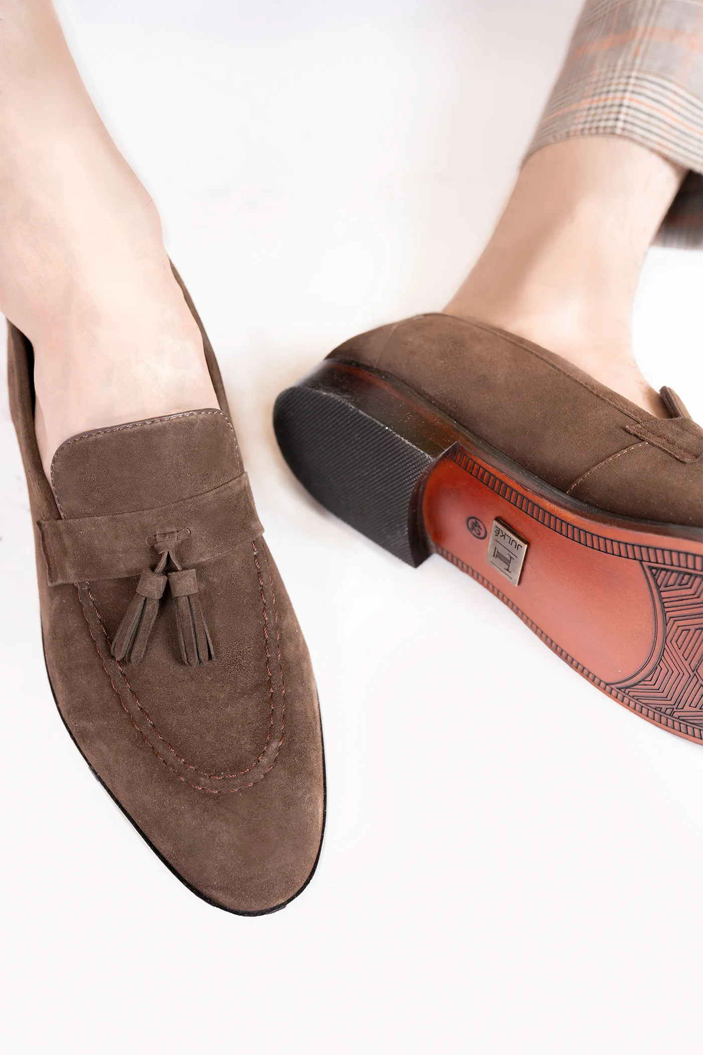 camelot mens leather suede slip on shoes rust brown tassels top view julke camelot mens leather suede slip on shoes rust brown tassels top view julke