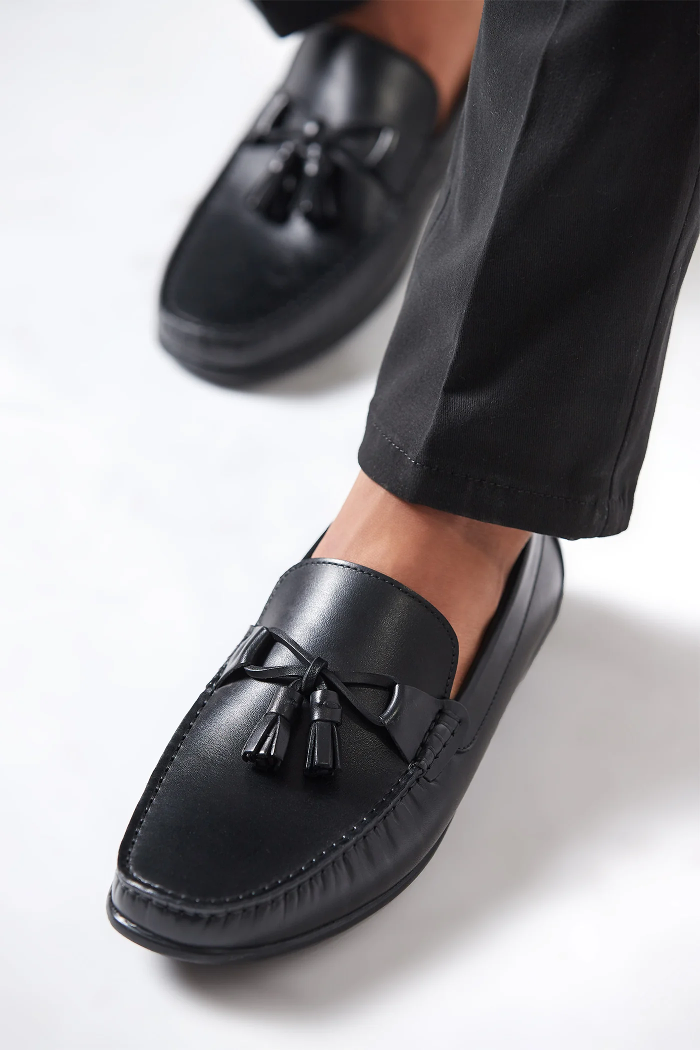 chester men leather shoes black tassels top view julke chester men leather shoes black tassels top view julke