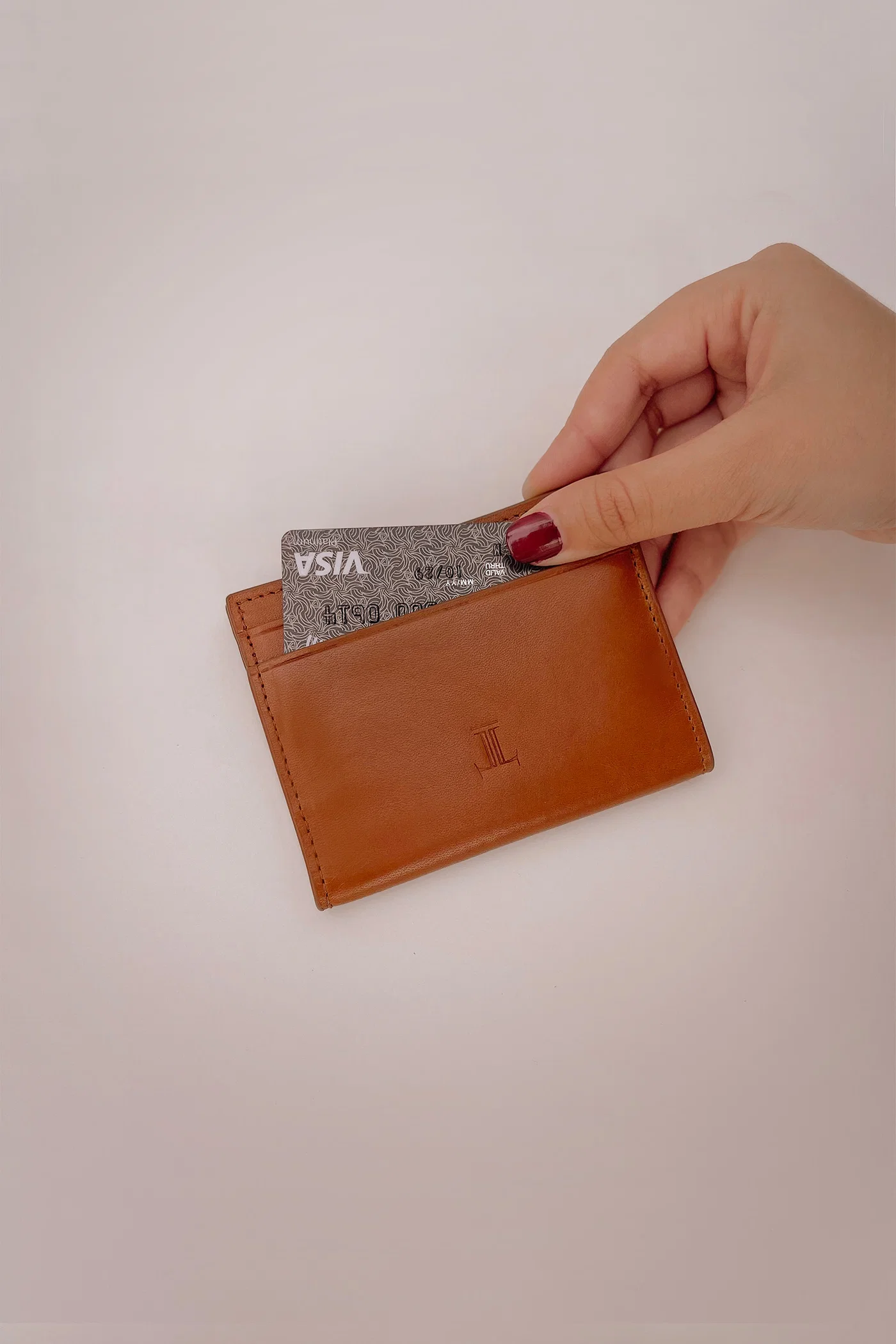 dex mens leather card holder tan back view julke dex mens leather card holder tan back view julke