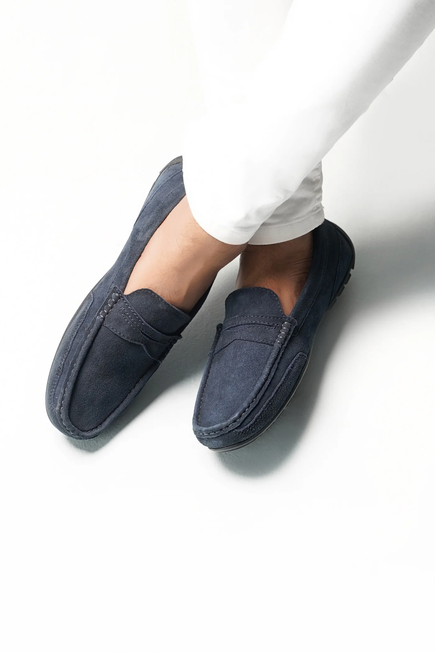 edwin men moccassin shoes blue frontview julke edwin men moccassin shoes blue frontview julke
