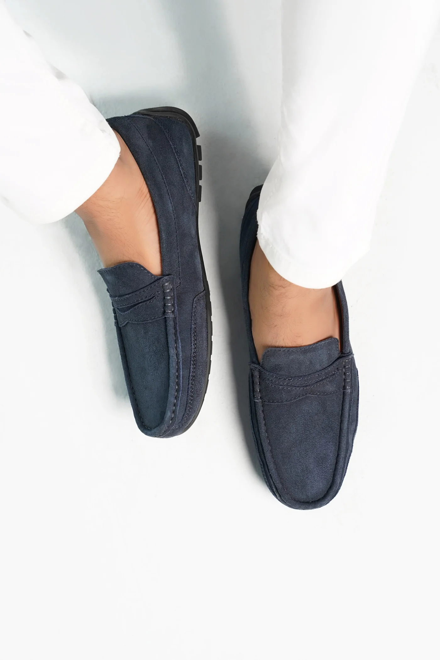 edwin men moccassin shoes blue topview julke edwin men moccassin shoes blue topview julke
