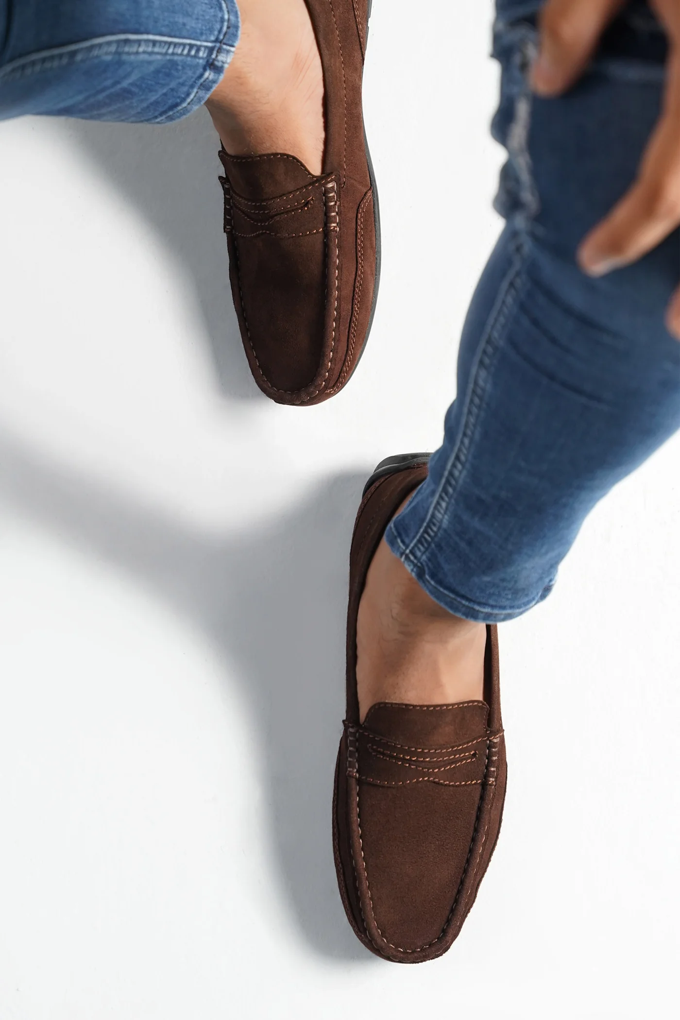 edwin men moccassin shoes brown topview julke edwin men moccassin shoes brown topview julke
