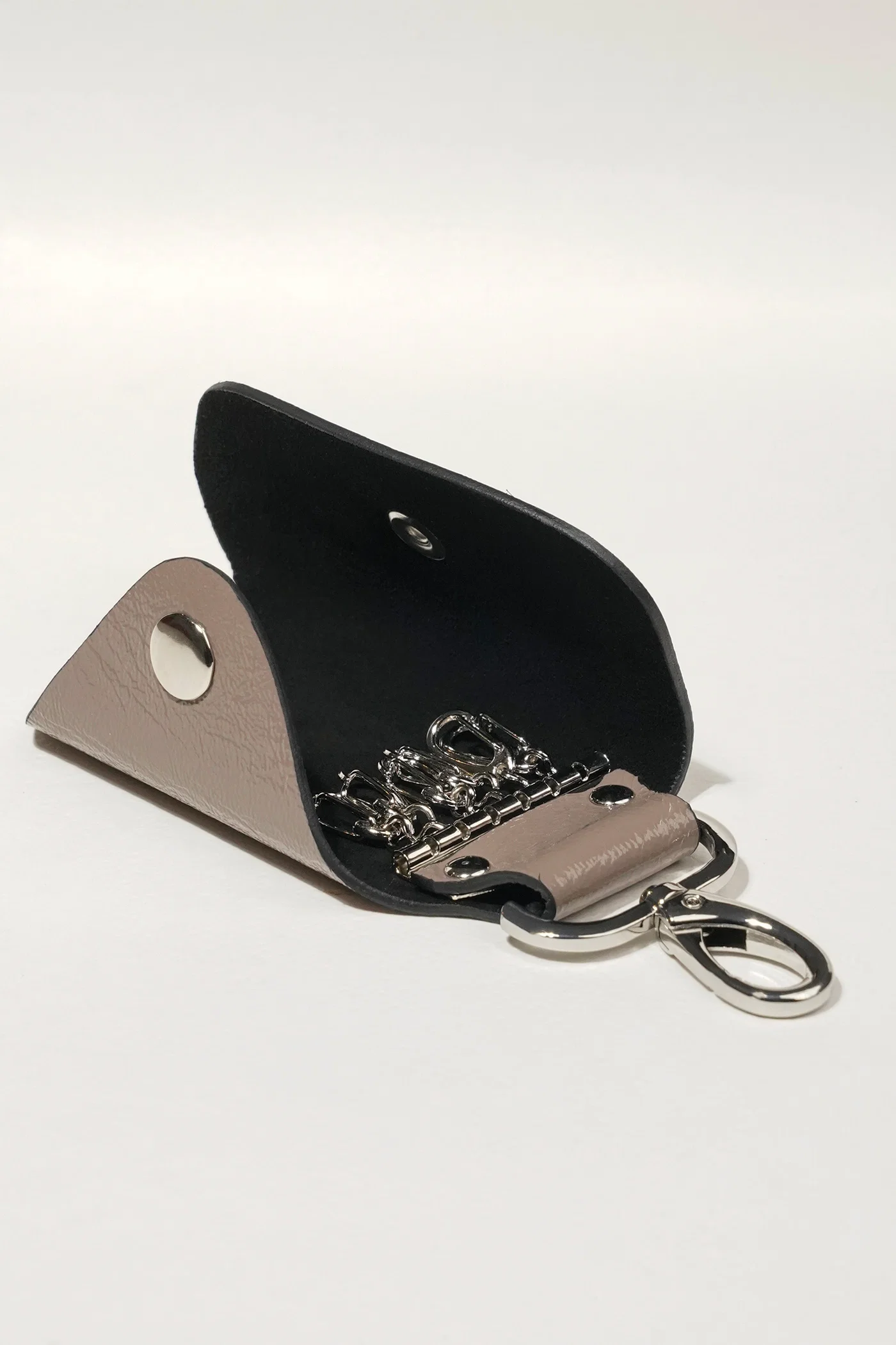 kells leather key ring set ash grey glossy silver metal hook inside view julke kells leather key ring set ash grey glossy silver metal hook inside view julke