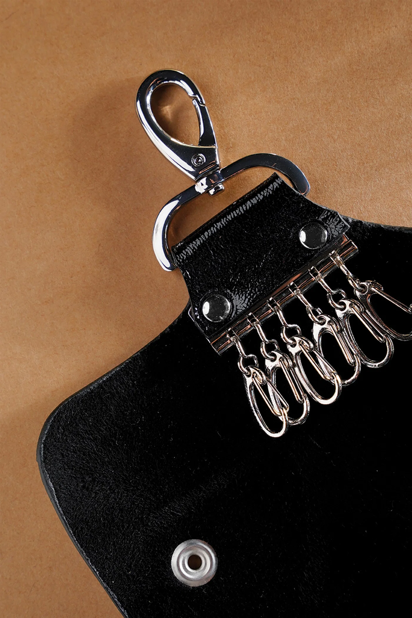 kells leather key ring set black inside view silver metal hook julke kells leather key ring set black inside view silver metal hook julke