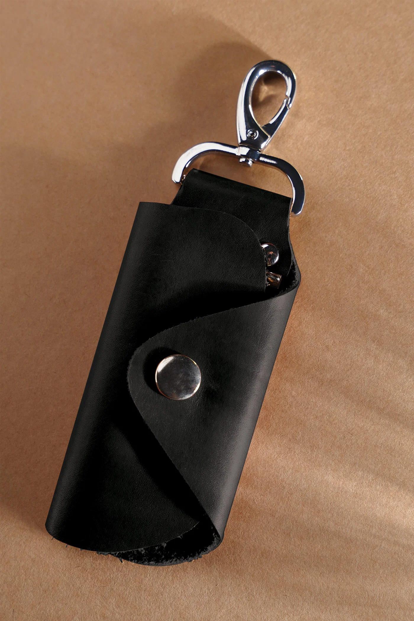 keyes leather key ring set black silver metal hook front view julke keyes leather key ring set black silver metal hook front view julke