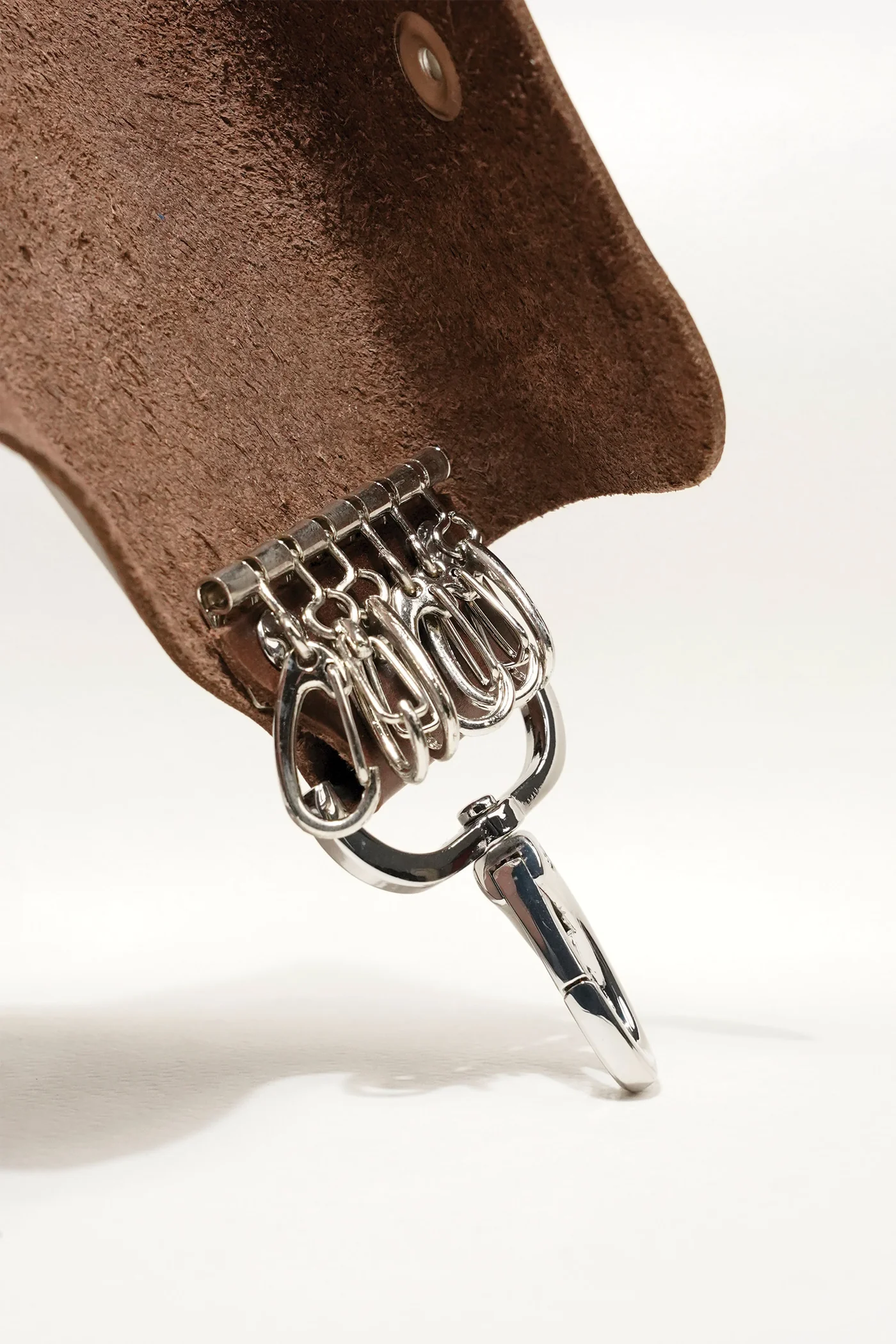keyes leather key ring set dark brown silver metal hook inside view julke keyes leather key ring set dark brown silver metal hook inside view julke