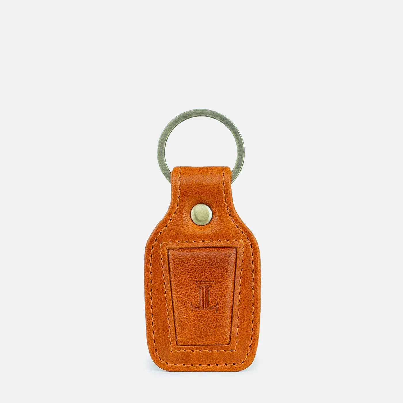 leatherkeychain orangecolor frontview julke leatherkeychain orangecolor frontview julke