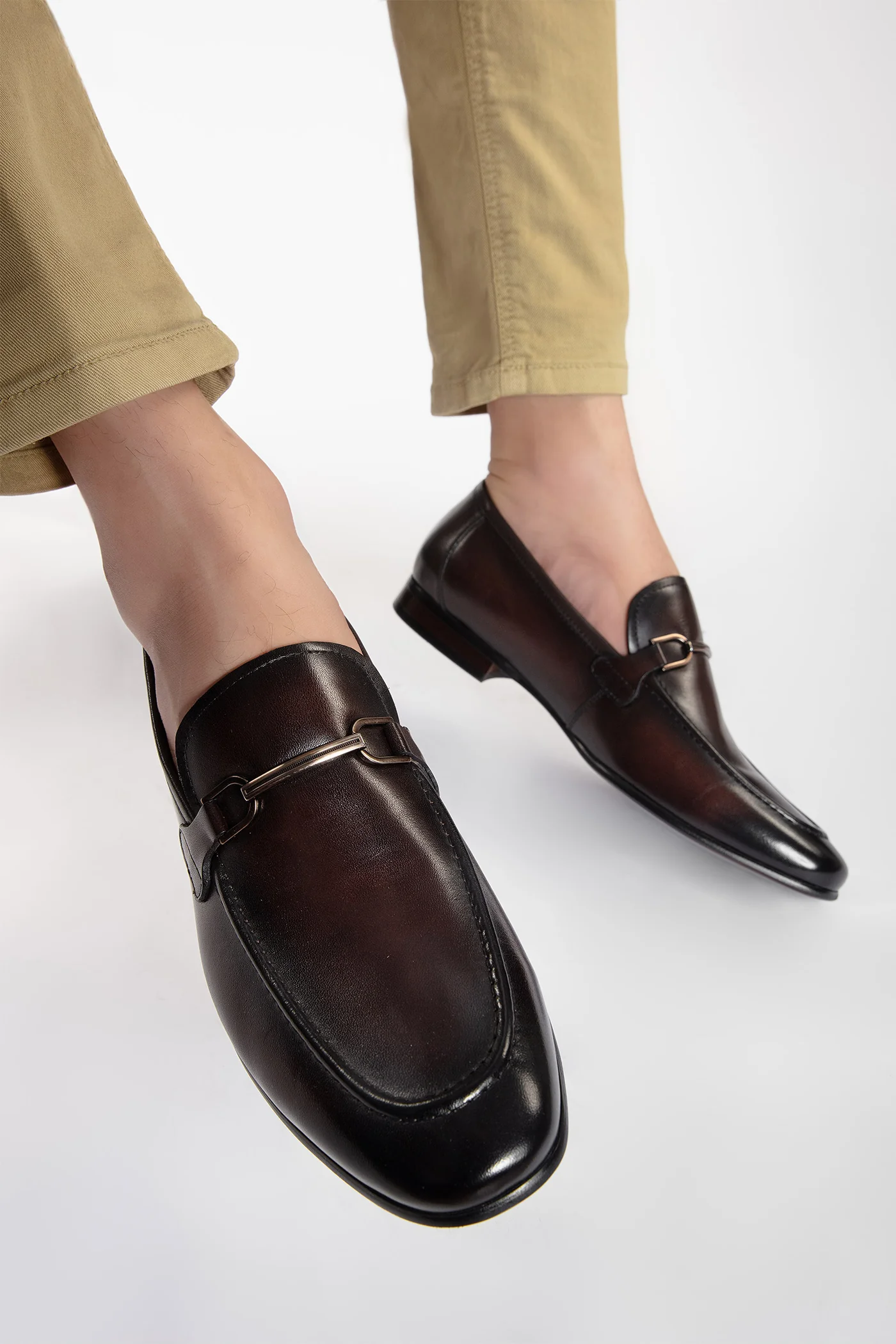 pierre mens leather shoe slip on round toe two tone antique walnut rubber leather sole metal horsebit buckle top zoom view julke pierre mens leather shoe slip on round toe two tone antique walnut rubber leather sole metal horsebit buckle top zoom view julke