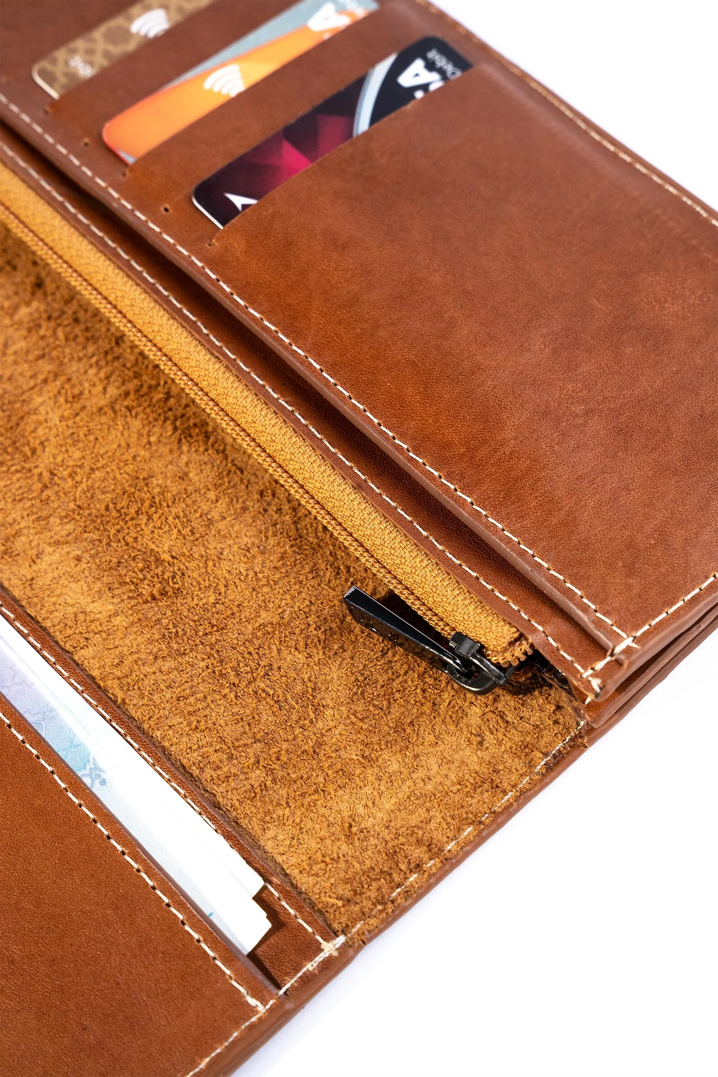 prescott mens leather wallet long tan inside zipper view julke prescott mens leather wallet long tan inside zipper view julke