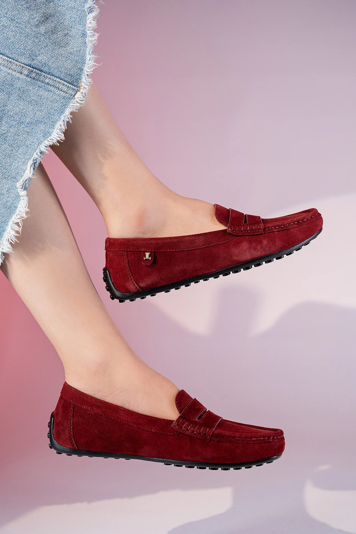 tabby women winter suede leather moccasins dark plum side view julke tabby women winter suede leather moccasins dark plum side view julke