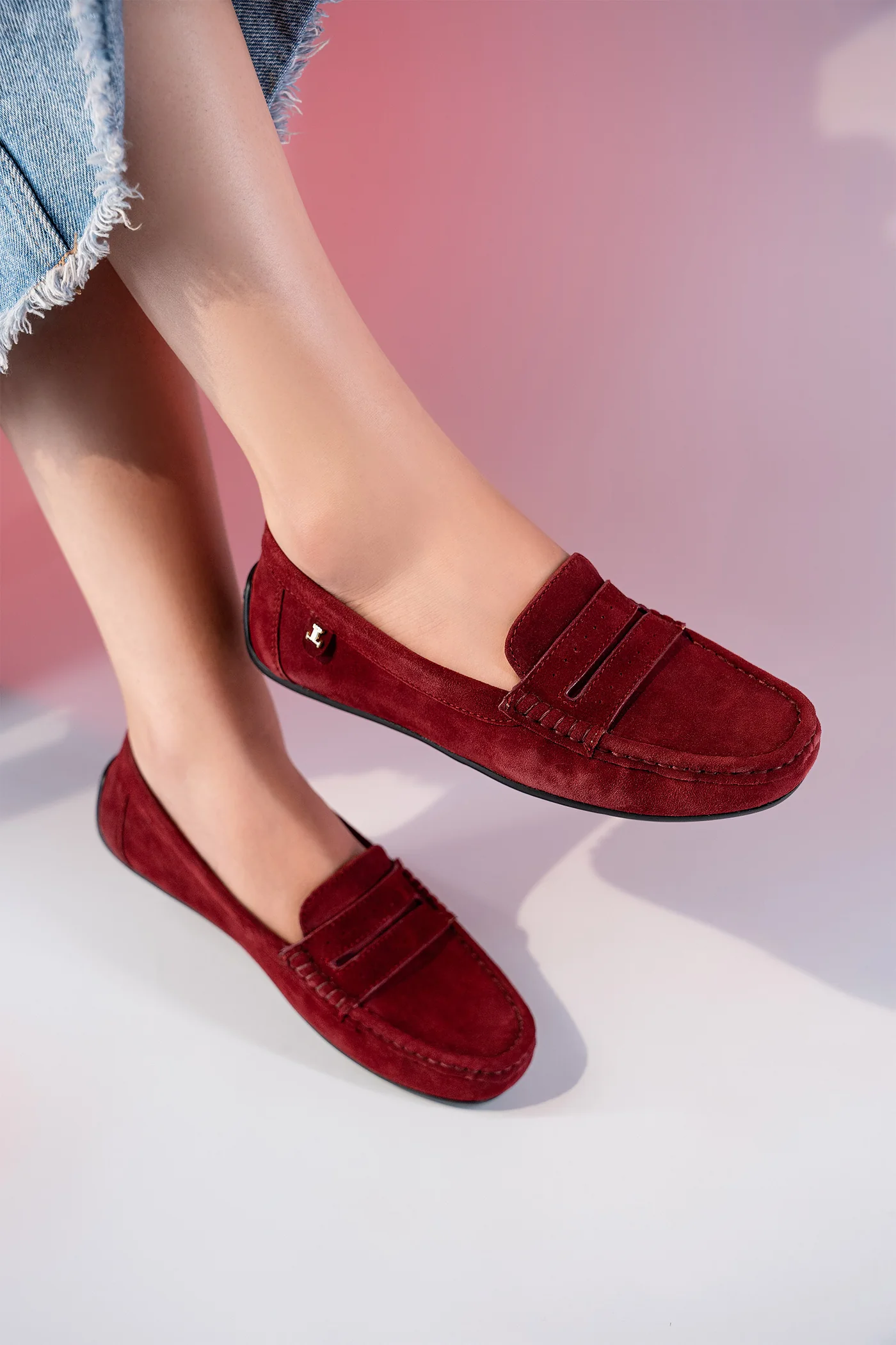 tabby women winter suede leather moccasins dark plum top view julke tabby women winter suede leather moccasins dark plum top view julke