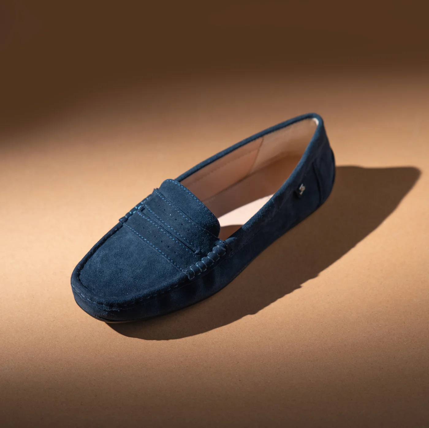 tabby women winter suede leather moccasins royal navy top side view julke tabby women winter suede leather moccasins royal navy top side view julke