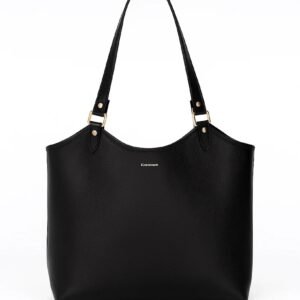 the stella luxury leather tote by kordovan black front strap long