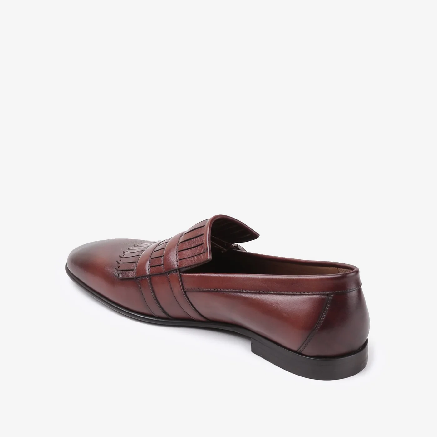 valiant mens leather shoes rust double monk strap laser cut fringe back view julke valiant mens leather shoes rust double monk strap laser cut fringe back view julke